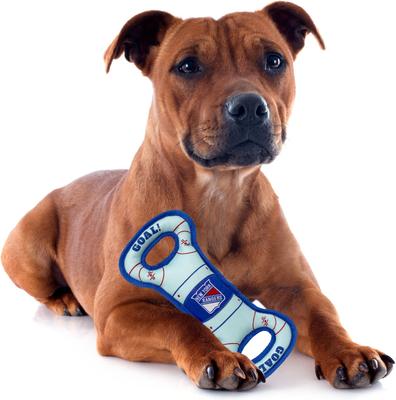 Show full view: Pets First Hockey Tug Tough Squeaky Dog Chew Toy, New York Rangers slide 5 of 6