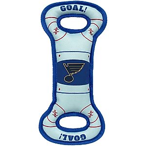 Pets First Hockey Tug Tough Squeaky Dog Chew Toy, St Louis Blues