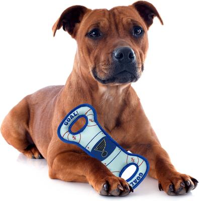 Show full view: Pets First Hockey Tug Tough Squeaky Dog Chew Toy, St Louis Blues slide 4 of 6