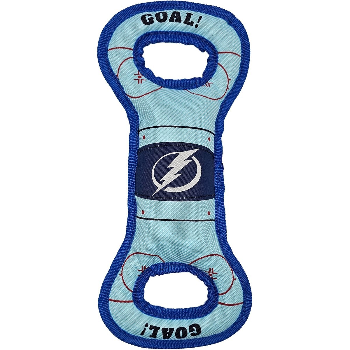 Pets First Hockey Tug Tough Squeaky Dog Chew Toy, Tampa Bay Lightning