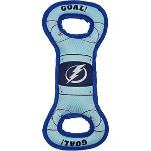 Pets First Hockey Tug Tough Squeaky Dog Chew Toy, Tampa Bay Lightning