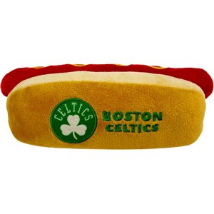 Pets First Hot Dog Squeaky Dog Chew Toy, Boston Celtics
