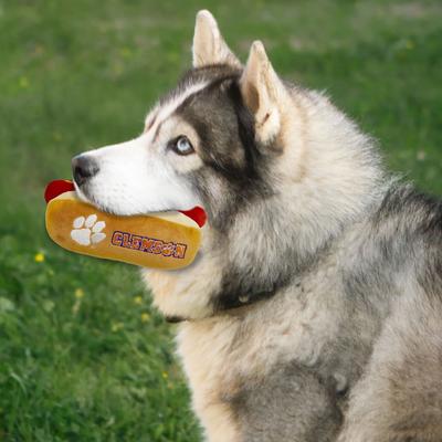 Show full view: Pets First Hot Dog Squeaky Dog Chew Toy, Clemson slide 4 of 6