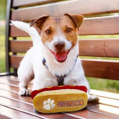 Show full view: Pets First Hot Dog Squeaky Dog Chew Toy, Clemson slide 5 of 6