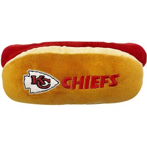 Pets First Hot Dog Squeaky Dog Chew Toy, Kansas City Chiefs