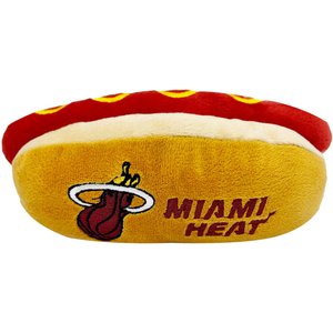 Pets First Hot Dog Squeaky Dog Chew Toy, Miami Heat