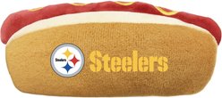 Pets First Hot Dog Squeaky Dog Chew Toy, Pittsburgh Steelers