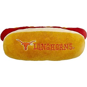 Pets First Hot Dog Squeaky Dog Chew Toy, Texas