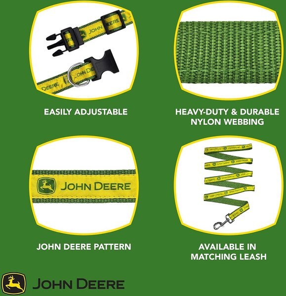 Pets First John Deere Satin Dog Collar