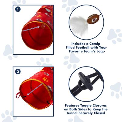 Show full view: Pets First Kansas City Chiefs Cat Tunnel Toy with Catnip slide 7 of 10