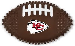 Pets First Kansas City Chiefs Hard Nylon Football Dog Chew Toy, Brown