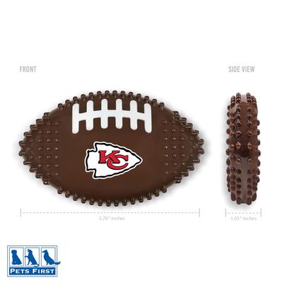 Show full view: Pets First Kansas City Chiefs Hard Nylon Football Dog Chew Toy, Brown slide 2 of 5