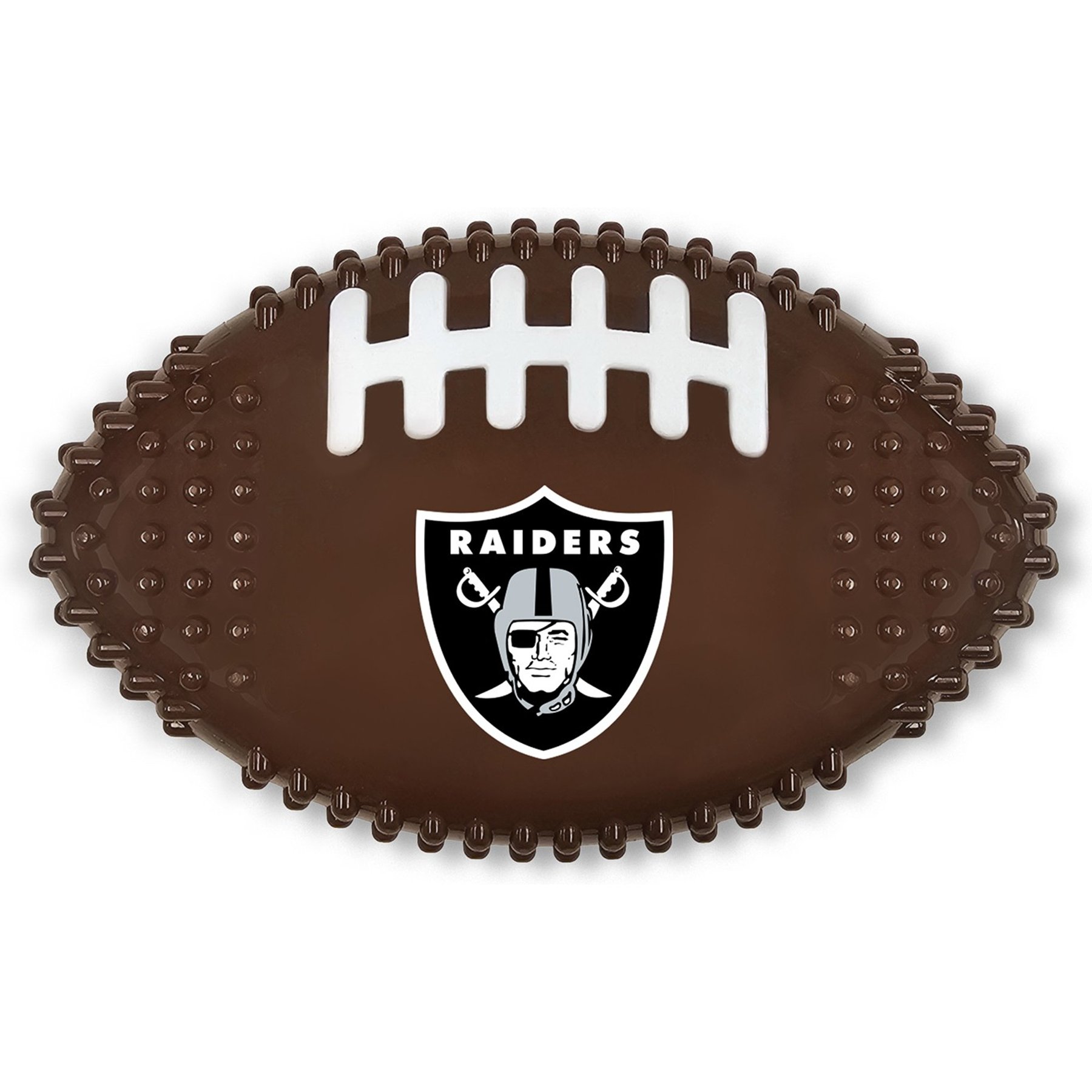 Pets First Las Vegas Raiders Hard Nylon Football Dog Chew Toy, Brown