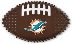 Pets First Miami Dolphins Hard Nylon Football Dog Chew Toy, Brown