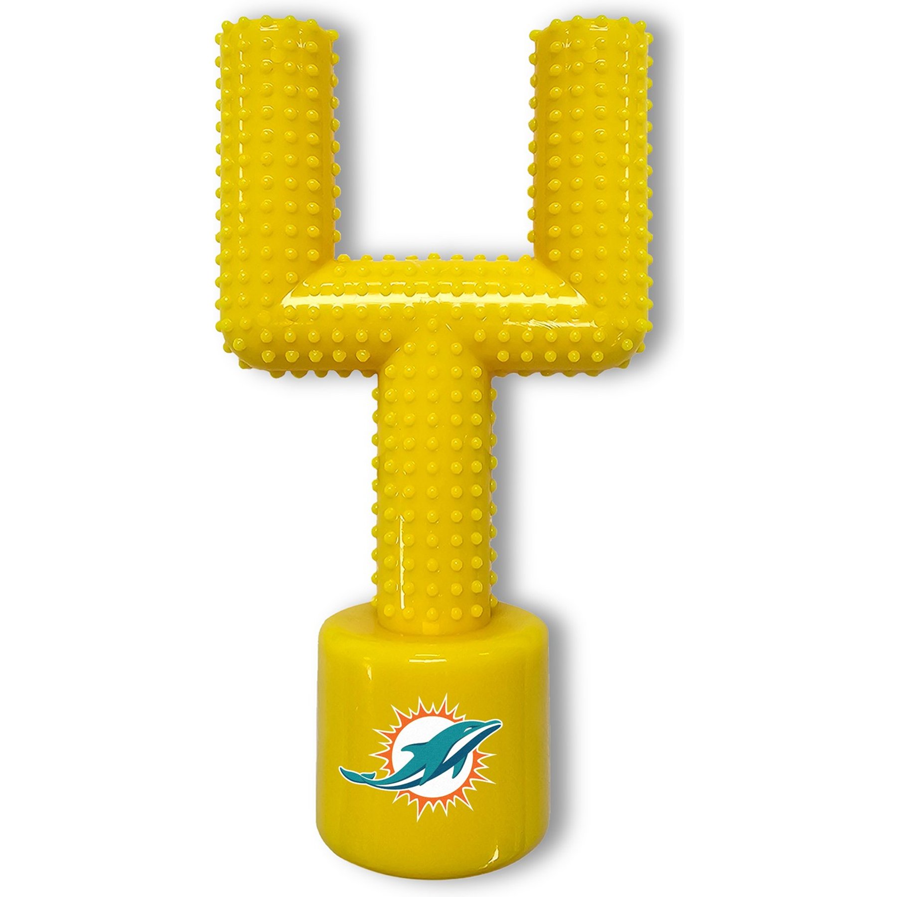 Pets First Miami Dolphins Hard Nylon Goal Post Dog Chew Toy, Yellow