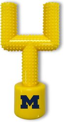 Pets First Michigan Hard Nylon Goal Post Dog Chew Toy, Yellow