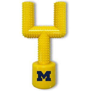 Pets First Michigan Hard Nylon Goal Post Dog Chew Toy, Yellow