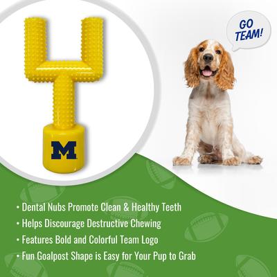 Show full view: Pets First Michigan Hard Nylon Goal Post Dog Chew Toy, Yellow slide 4 of 5