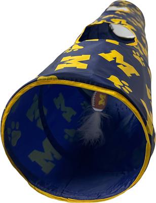 Show full view: Pets First Michigan Wolverines Cat Tunnel Toy with Catnip slide 3 of 9