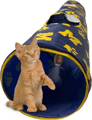Show full view: Pets First Michigan Wolverines Cat Tunnel Toy with Catnip slide 8 of 9