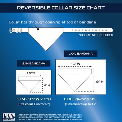 Show full view: Pets First Nasa Nasa Reflective Reversible Dog & Cat Bandana, Large/X-Large slide 4 of 6