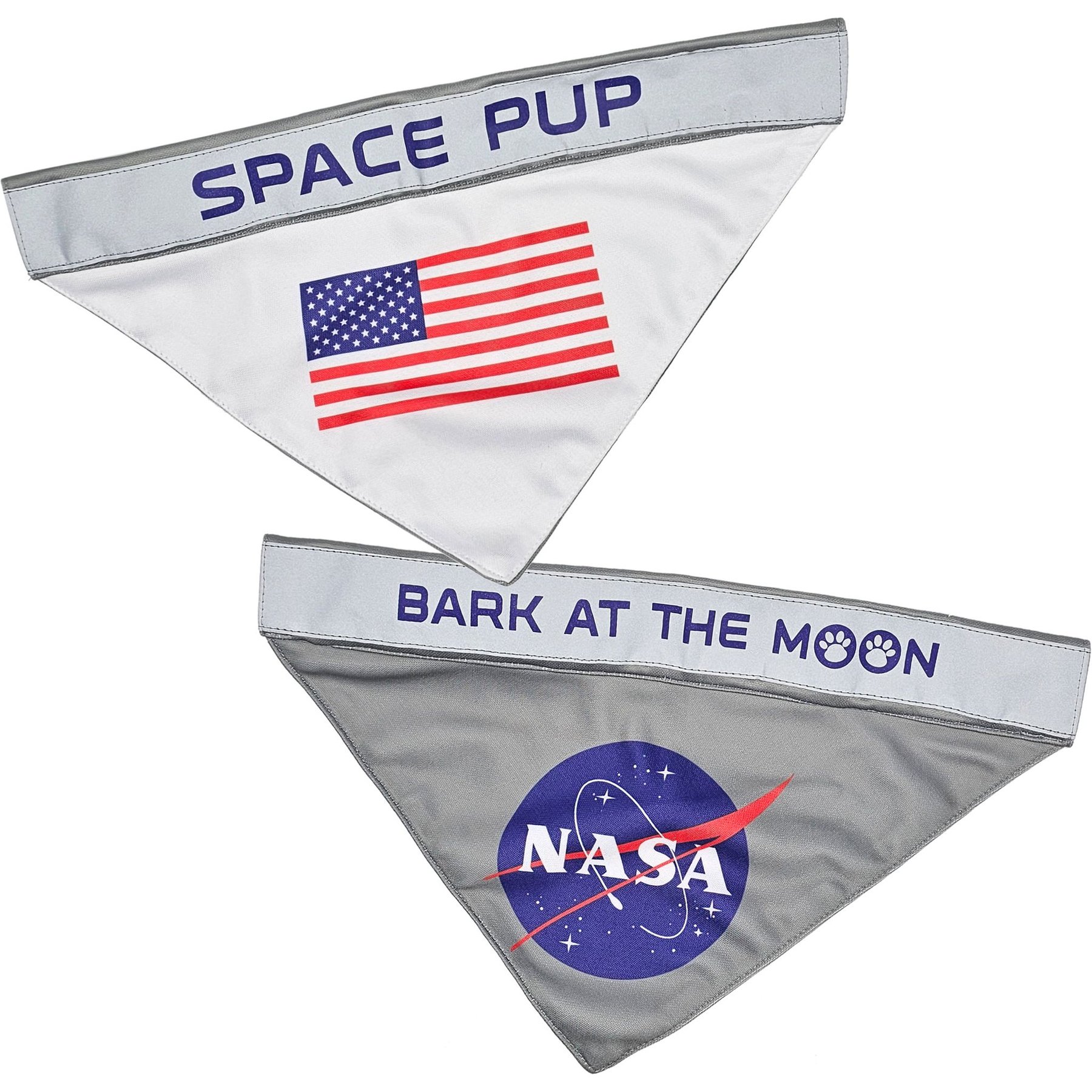 Pets First Nasa Nasa Reflective Reversible Dog & Cat Bandana, Small/Medium