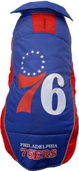 Pets First NBA 76Ers Dog & Cat Puffer Vest, Small