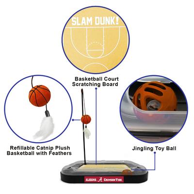 Show full view: Pets First NBA Basketball Court Cat Scratcher Toy with Catnip, Alabama slide 4 of 6