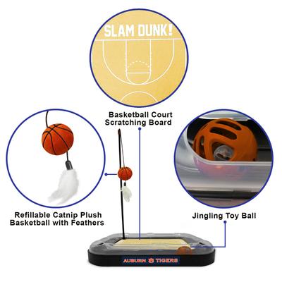 Show full view: Pets First NBA Basketball Court Cat Scratcher Toy with Catnip, Auburn slide 5 of 7