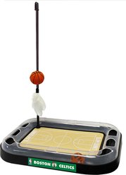 Pets First NBA Basketball Court Cat Scratcher Toy with Catnip, Boston Celtics