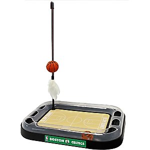Pets First NBA Basketball Court Cat Scratcher Toy with Catnip, Boston Celtics