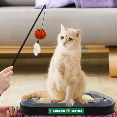 Show full view: Pets First NBA Basketball Court Cat Scratcher Toy with Catnip, Boston Celtics slide 3 of 6