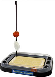 Pets First NBA Basketball Court Cat Scratcher Toy with Catnip, Golden State Warriors
