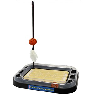 Pets First NBA Basketball Court Cat Scratcher Toy with Catnip, Golden State Warriors