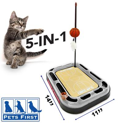 Show full view: Pets First NBA Basketball Court Cat Scratcher Toy with Catnip, Indiana slide 2 of 6
