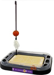 Pets First NBA Basketball Court Cat Scratcher Toy with Catnip, La Lakers