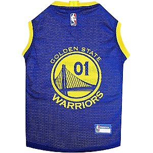 Pets First NBA Dog & Cat Mesh Jersey, Golden State Warriors, Medium