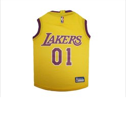 Pets First NBA Dog & Cat Mesh Jersey, Los Angeles Lakers, Medium