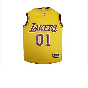 Pets First NBA Dog & Cat Mesh Jersey, Los Angeles Lakers, Medium