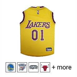 Pets First NBA Dog & Cat Mesh Jersey, Los Angeles Lakers, Small