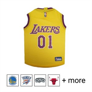 Pets First NBA Dog & Cat Mesh Jersey, Los Angeles Lakers, Small