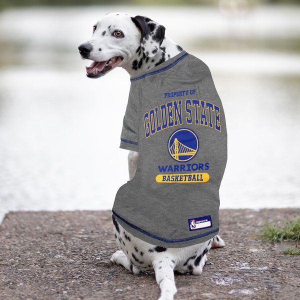 Show full view: Pets First NBA Golden State War Dog & Cat Tee Shirt, Large slide 4 of 5