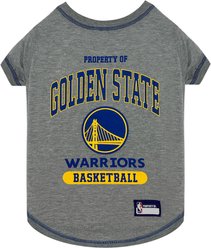 Pets First NBA Golden State War Dog & Cat Tee Shirt, Medium slide 1 of 5