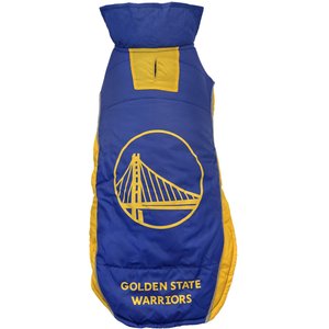 Pets First NBA Golden State Warriors Dog & Cat Puffer Vest, Large