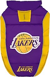 Pets First NBA La Lakers Dog & Cat Puffer Vest, Large slide 1 of 6