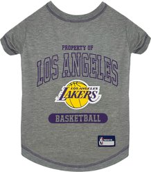 Pets First NBA La Lakers Dog & Cat Tee Shirt, Large