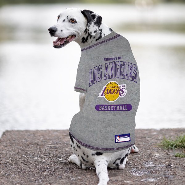 Show full view: Pets First NBA La Lakers Dog & Cat Tee Shirt, Medium slide 4 of 6