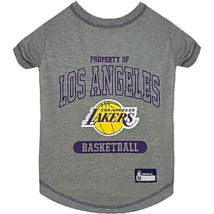 Pets First NBA La Lakers Dog & Cat Tee Shirt, Small