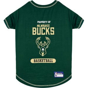Pets First NBA Milwaukee Bucks Dog & Cat Tee Shirt, Large