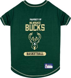 Pets First NBA Milwaukee Bucks Dog & Cat Tee Shirt, Small